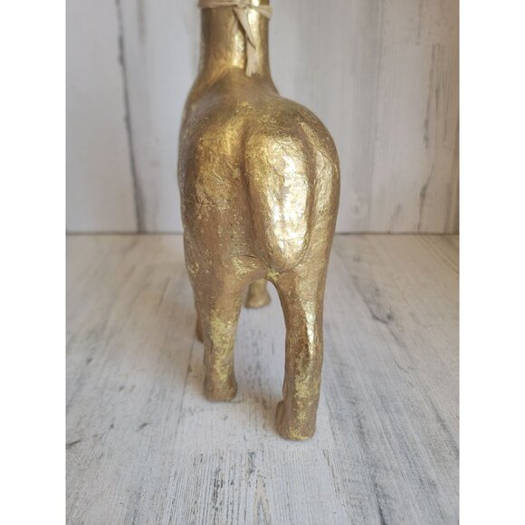 Paper mache rustic golden reindeer Xmas home decor - Picture 5 of 10